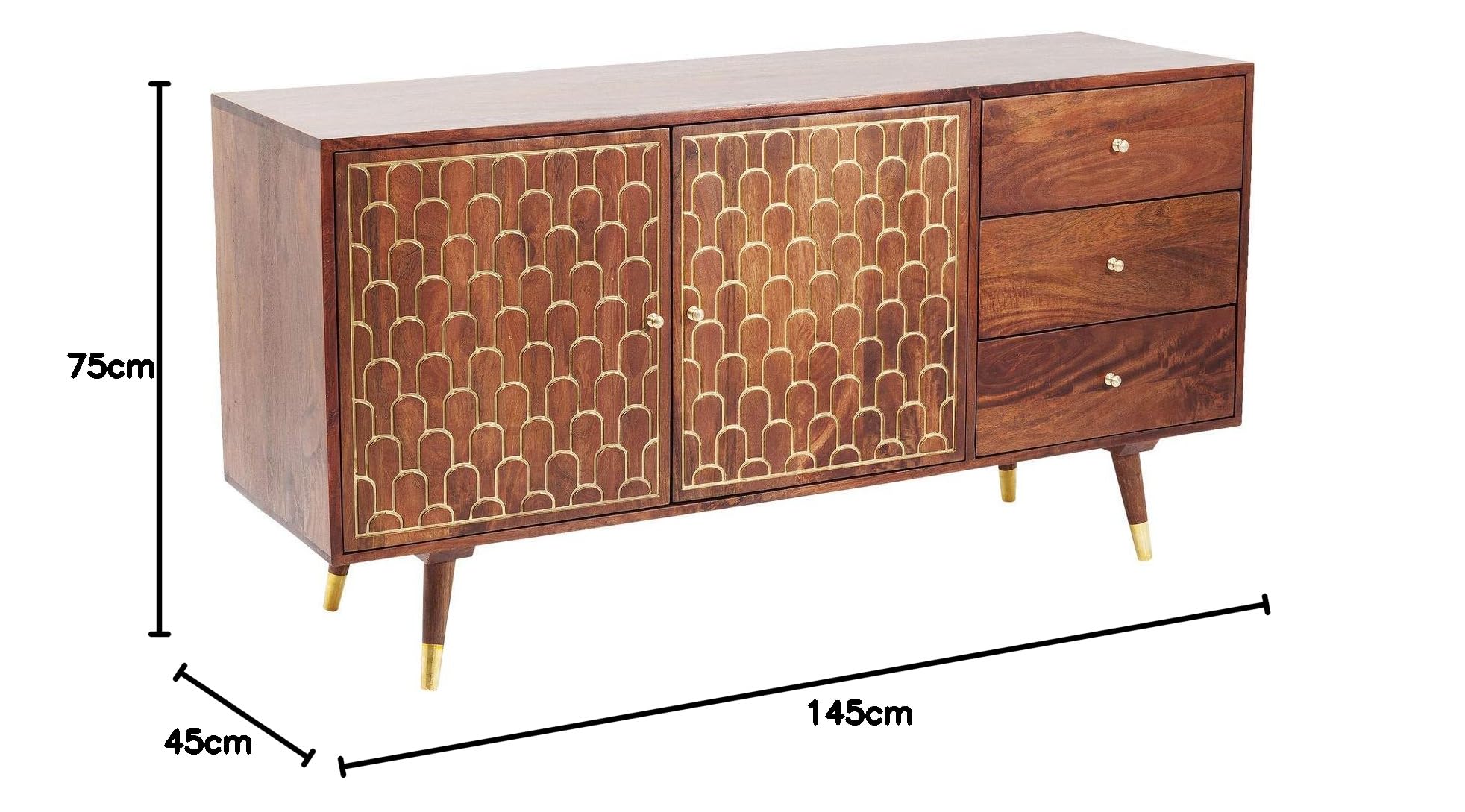 kare-design-sideboard-muskat-braun-75x145x45-cm-kommode-3-schubladen-2-t-ren-gol image 3