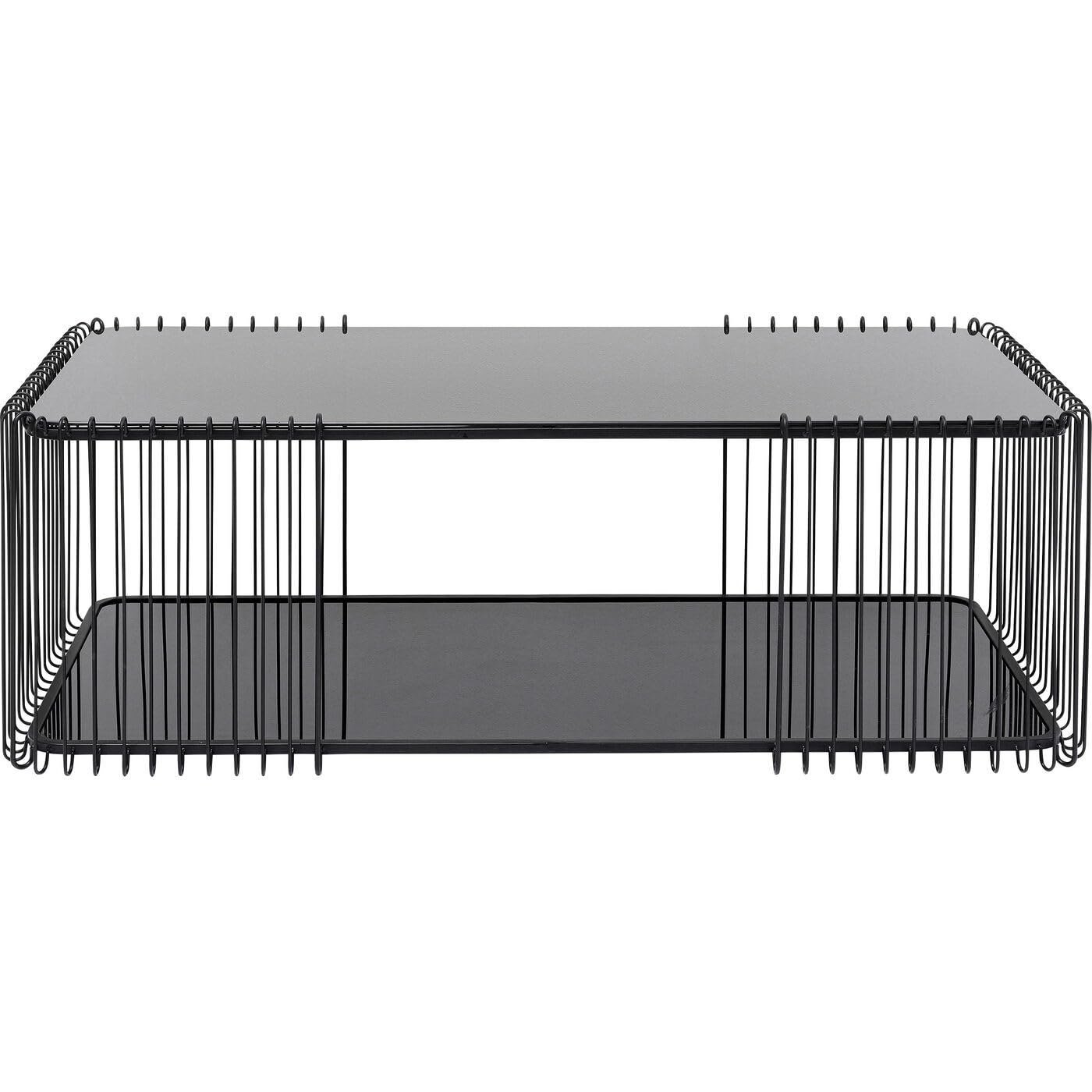 kare-design-couchtisch-wire-double-schwarz-glas-wohnzimmertisch-42x120x60-cm image 1
