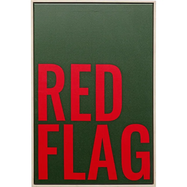 kare-design-wandbild-red-flag-60x40-cm-gerahmt-mehrfarbig image 1