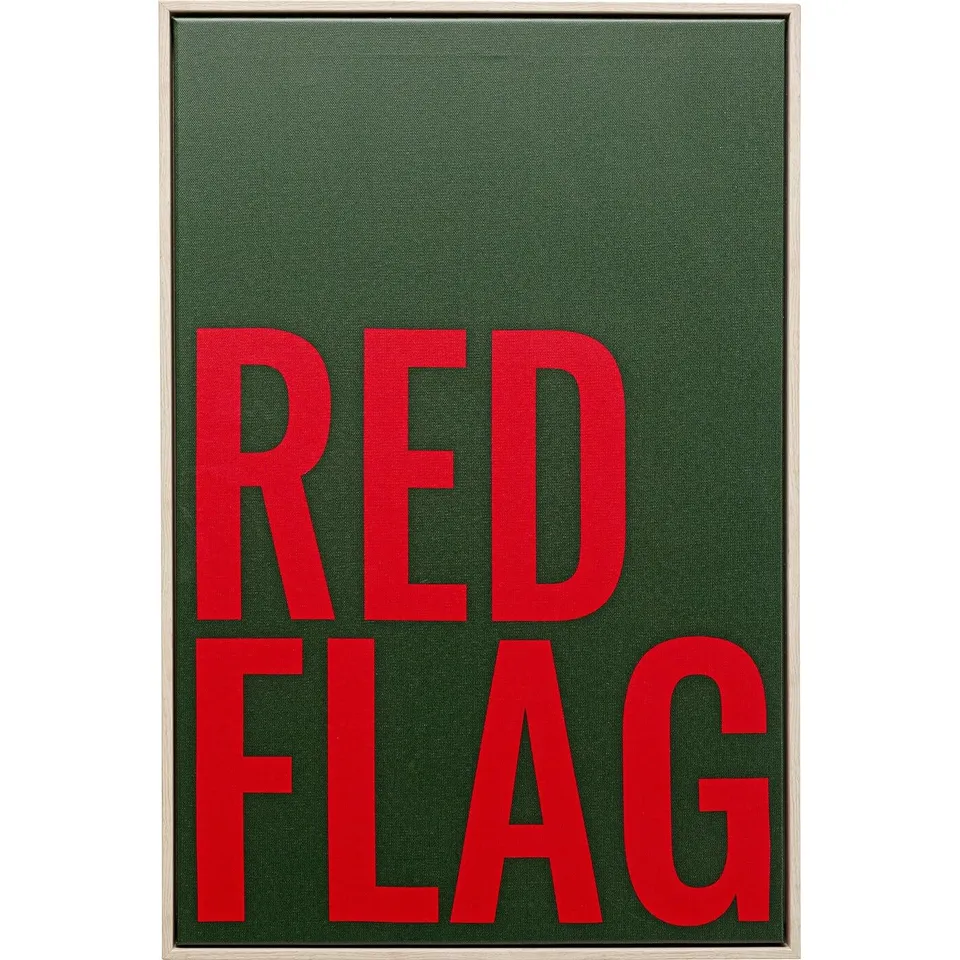 kare-design-wandbild-red-flag-60x40-cm-gerahmt-mehrfarbig image 1