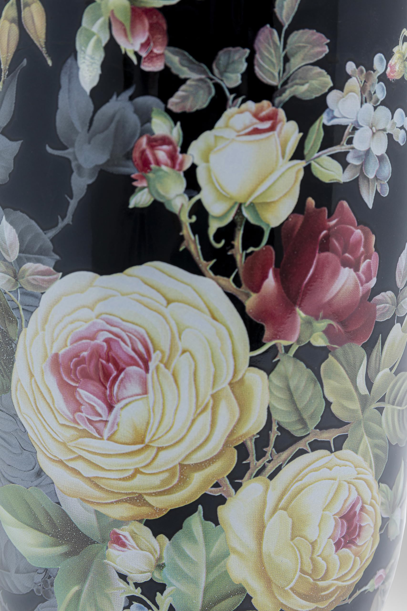 kare-design-deko-vase-rose-magic-schwarz-27-cm-blumenvase-steingut-rosen-dekor image 6