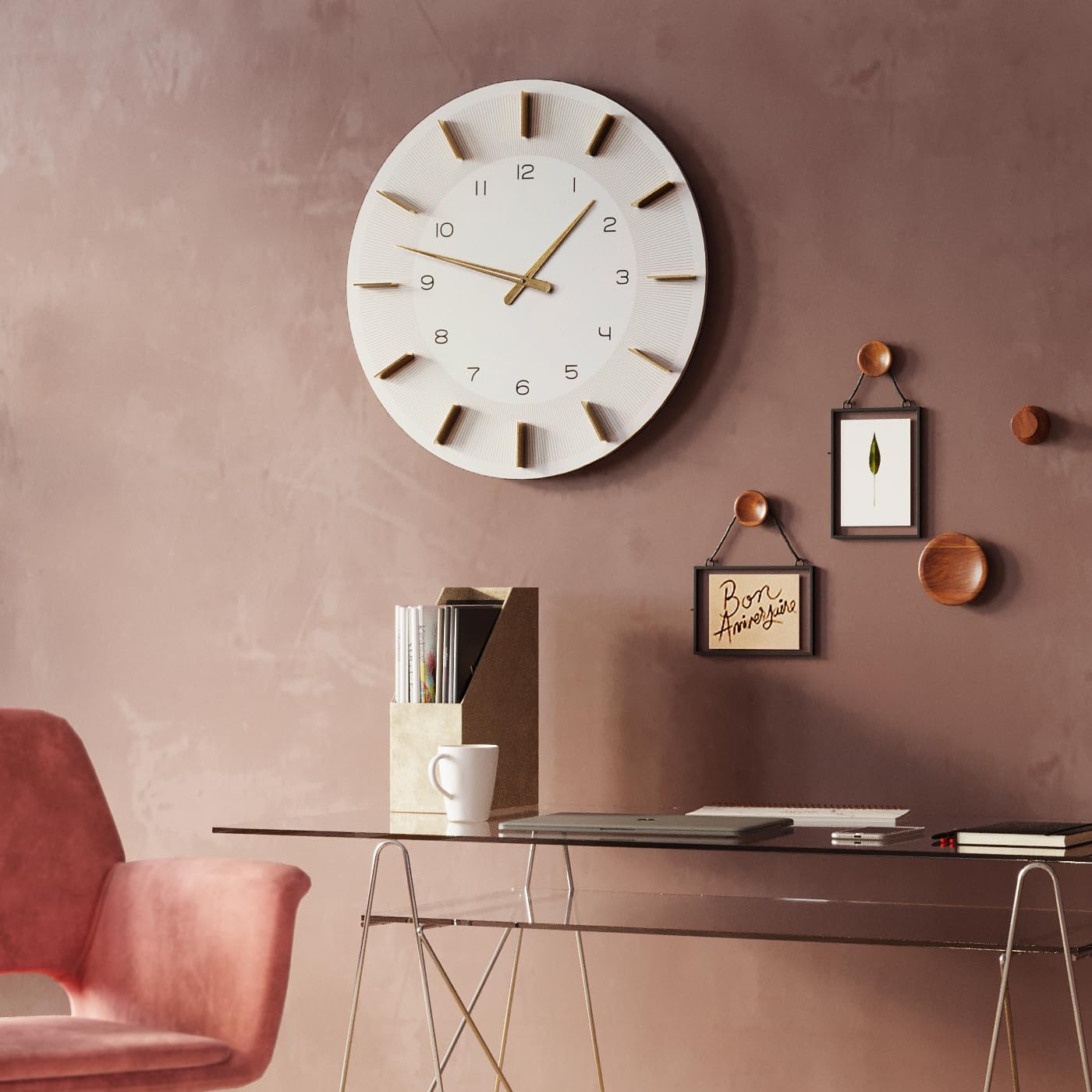 kare-design-wanduhr-lio-wei-60-cm-retro-quarzuhr image 2