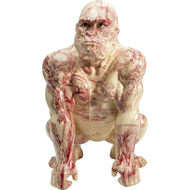 kare-design-deko-figur-watching-gorilla-tattoo-45-cm-creme-wei image 1