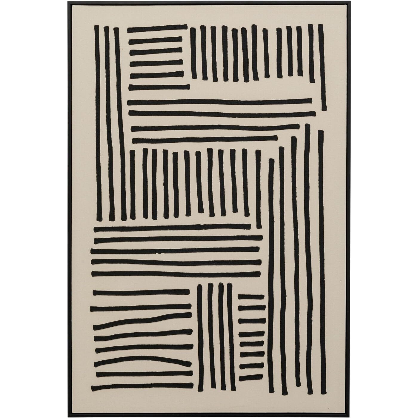 kare-design-artistic-line-leinwandbild-schwarz-wei-113x73x4-3-cm-mit-lfarbe-hand image 1