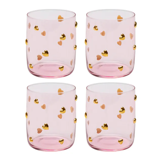 kare-design-glas-heart-gl-ser-set-4-teilig-rosa-305-ml image 1