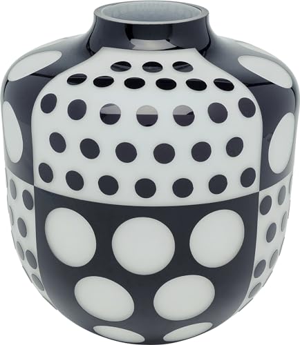 kare-design-brillar-round-vase-31-cm-schwarz-wei-gepunktet-glas image 7