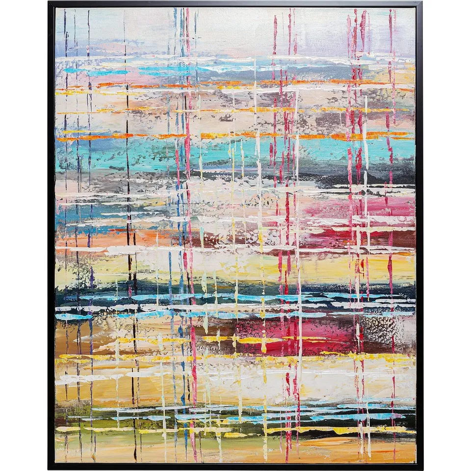 kare-design-orizzonte-bild-mit-rahmen-bunt-80x100cm image 1