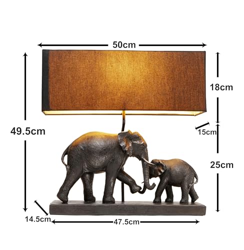kare-design-tischleuchte-elephant-family-e27-elefanten-motiv-braun-schwarz image 8