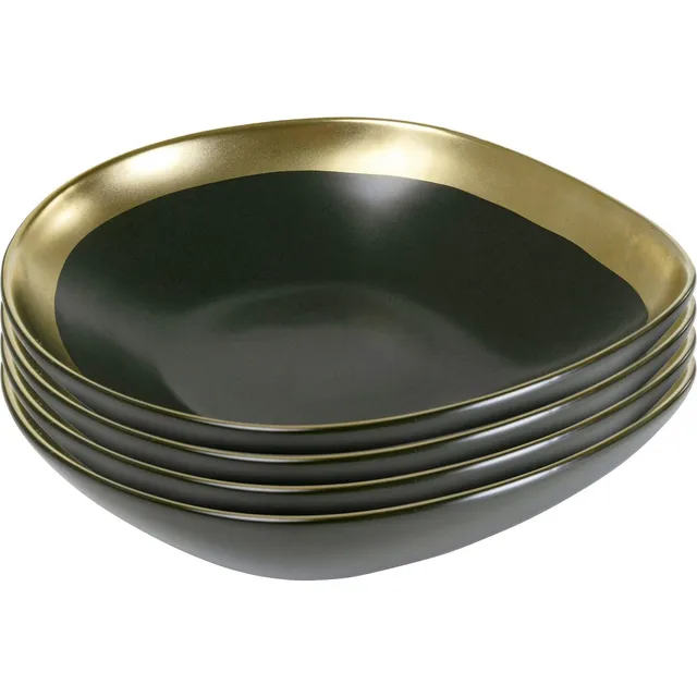 kare-design-teller-tief-vibrations-19-cm-keramik-teller-dunkelgr-n-mit-goldrand image 1
