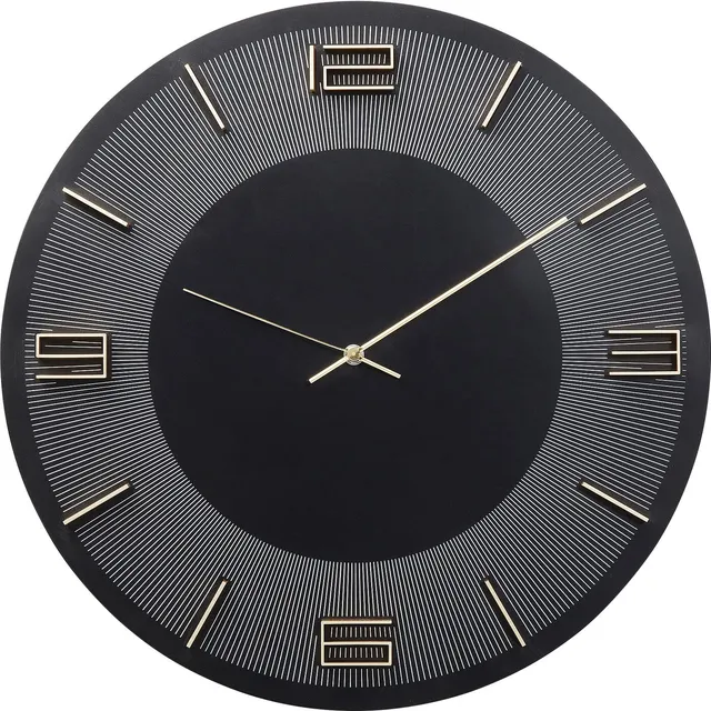 kare-design-wanduhr-leonardo-schwarz-gold-49-cm-durchmesser image 1