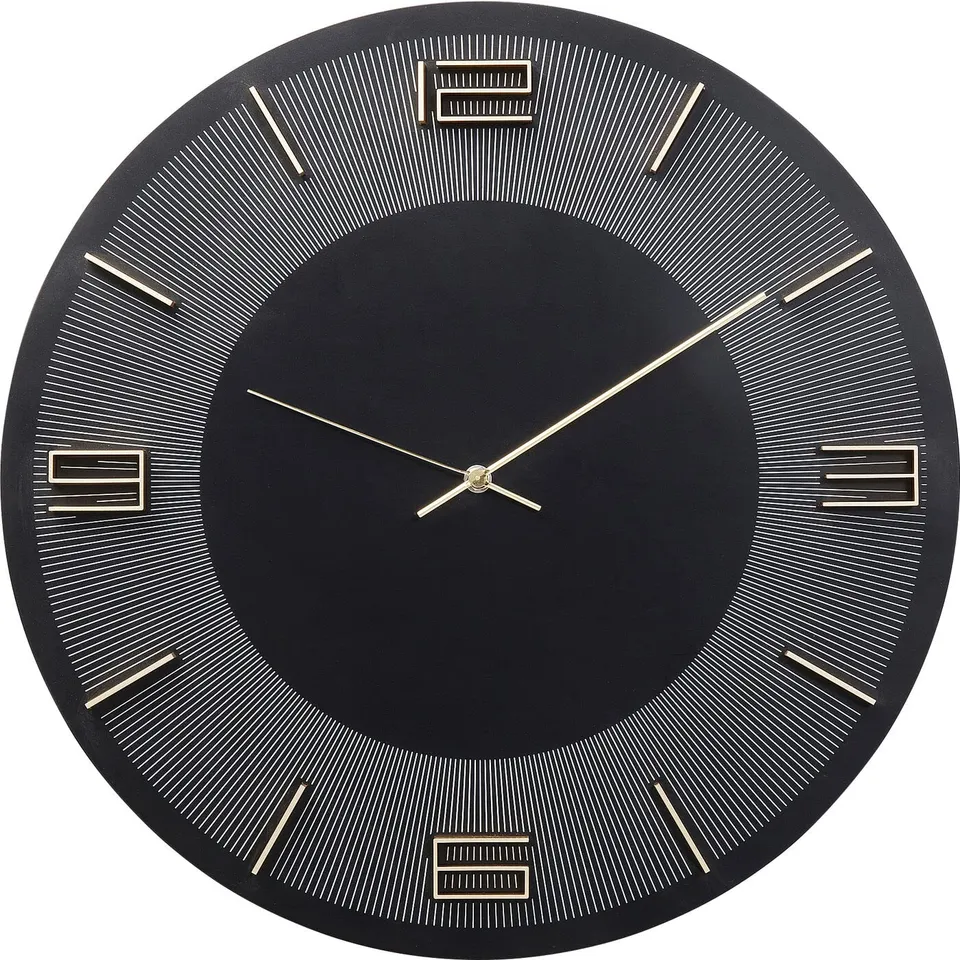 kare-design-wanduhr-leonardo-schwarz-gold-49-cm-durchmesser image 1