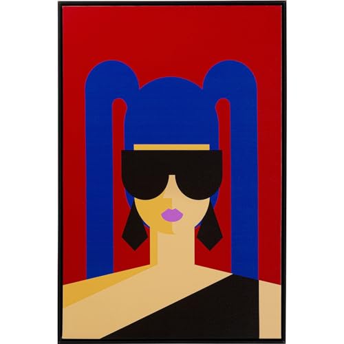 kare-design-party-girl-wandbild-gerahmt-90x60-cm-rot-blau-pop-art image 6