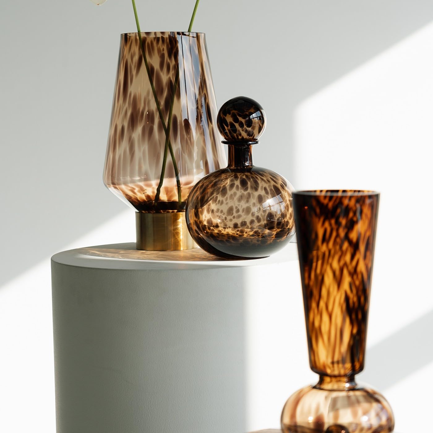 kare-design-vase-caramel-braun-41-cm-glas-handgearbeitet image 4