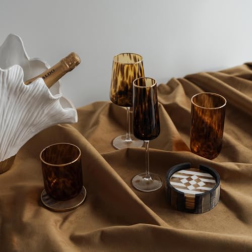 kare-design-caramel-sektglas-set-4-teilig-braun-210ml-goldrand image 7