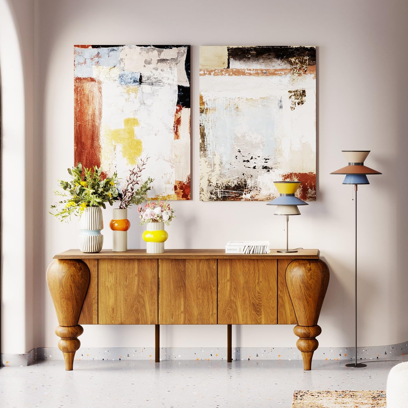 kare-design-riva-stehleuchte-schwarz-160x45x45-cm-stahlgestell-mit-baumwollschir image 2