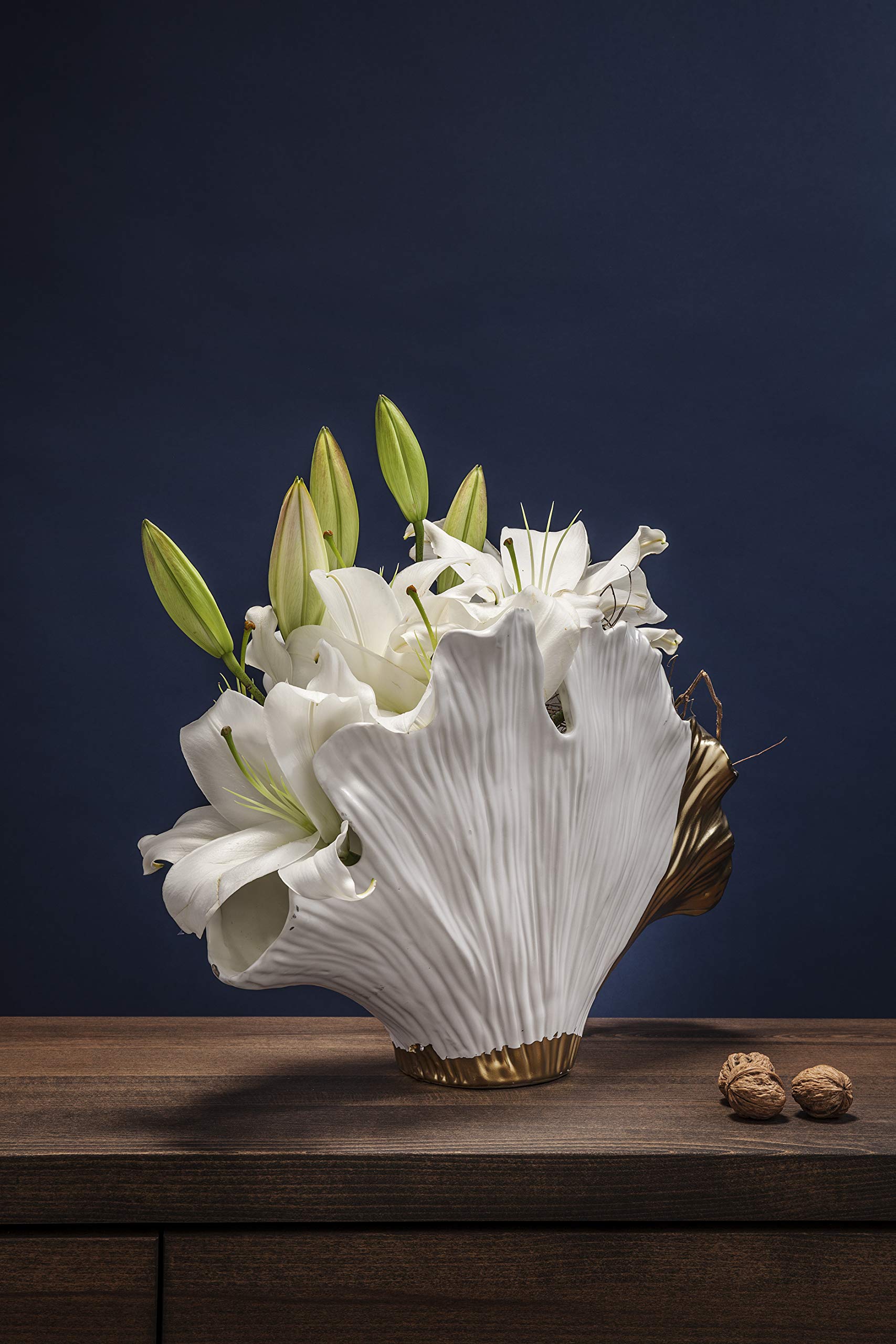 kare-design-vase-gingko-elegance-wei-gold-32x45x15cm-steinzeug image 2