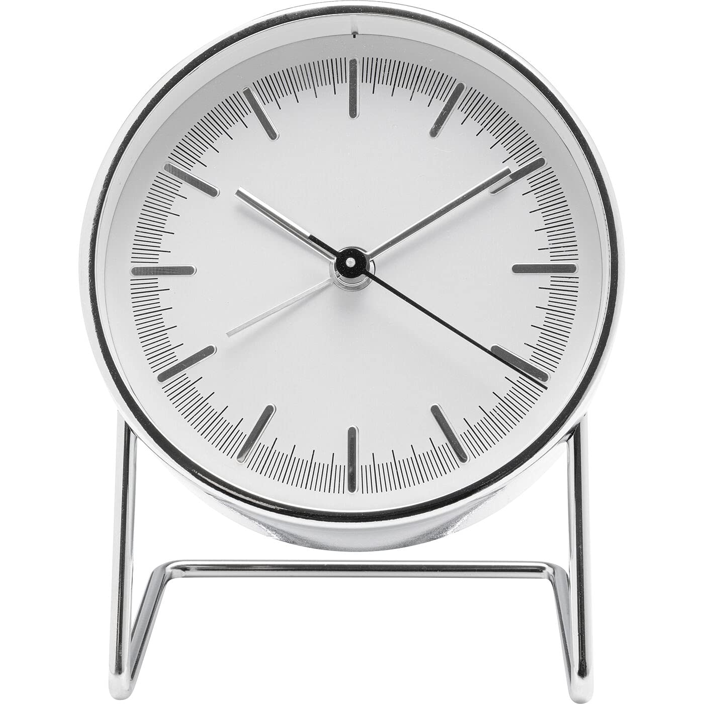 kare-design-wecker-levin-silber-12x10x7-cm-tischuhr-metall-quarz image 1