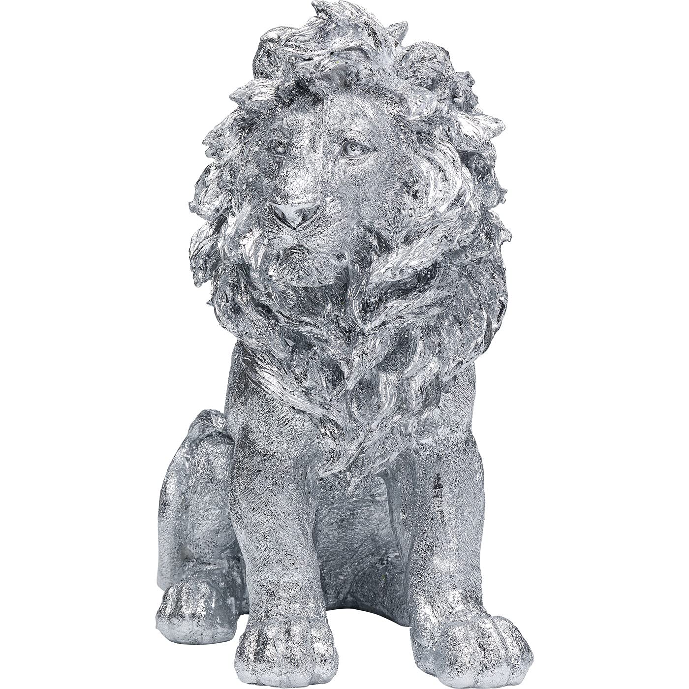kare-design-deko-figur-sitting-lion-silber-42-cm-tierfigur image 2