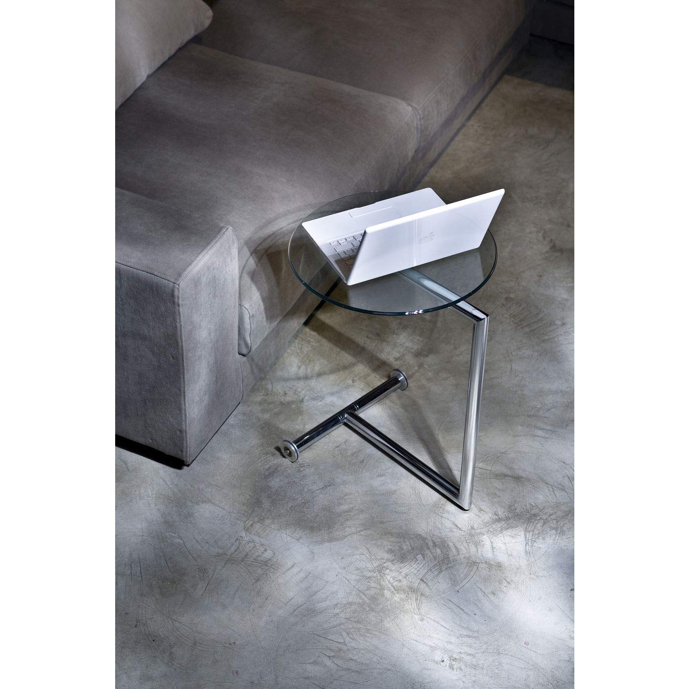 kare-design-beistelltisch-easy-living-chrom-rollbarer-glastisch-rund-63x46x46-cm image 4