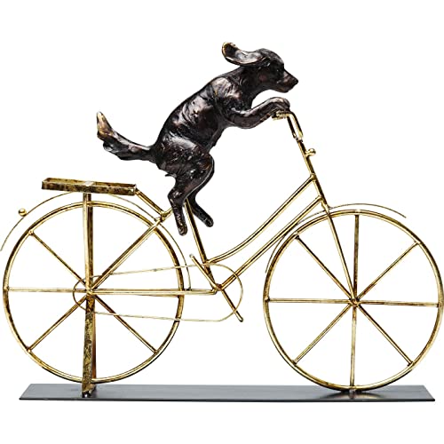kare-design-dog-with-bicycle-deko-skulptur-schwarz-gold-35-5x44x7-5-cm image 8