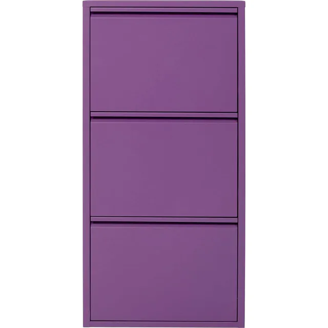 kare-design-schuhschrank-caruso-violet-metall-mit-3-klappen-103x50x15-cm image 1