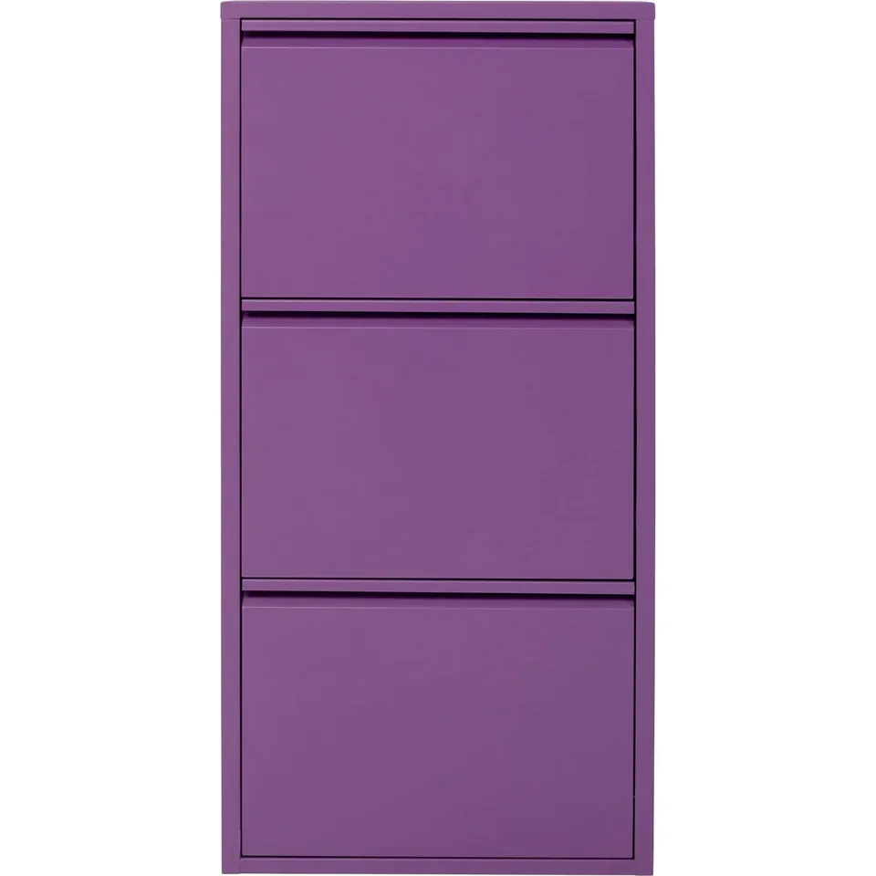 kare-design-schuhschrank-caruso-violet-metall-mit-3-klappen-103x50x15-cm image 1