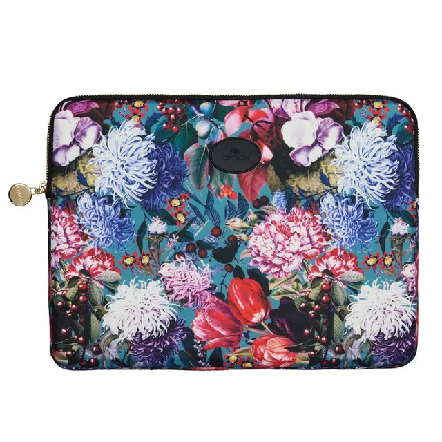 cedon-easy-laptop-case-blumenbouquet-petrol image 1