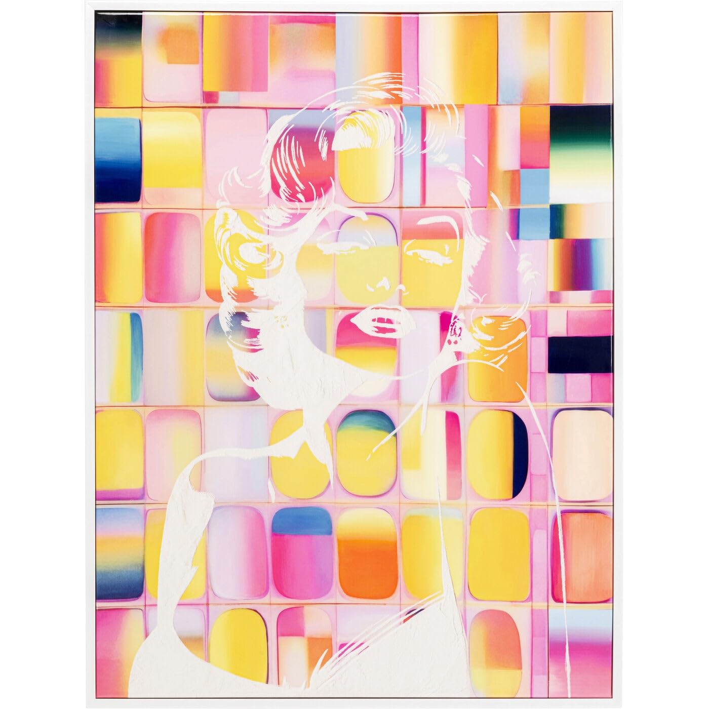 kare-design-diva-pixel-leinwandbild-120x90-cm-mehrfarbig-pop-art-wandbild image 1