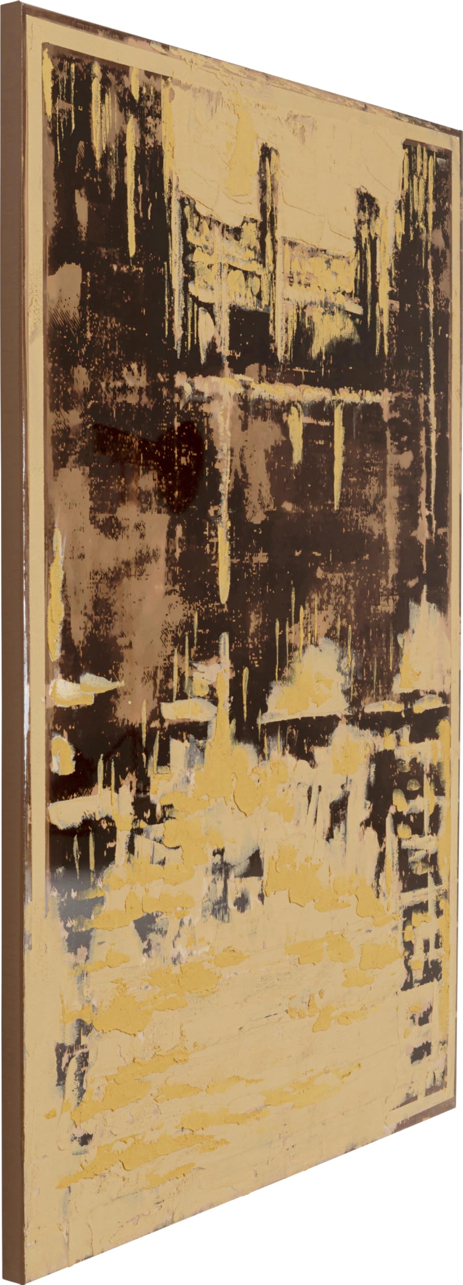 kare-design-golden-hour-leinwandbild-75x55-cm-gold-schwarz-stadt-motiv image 5
