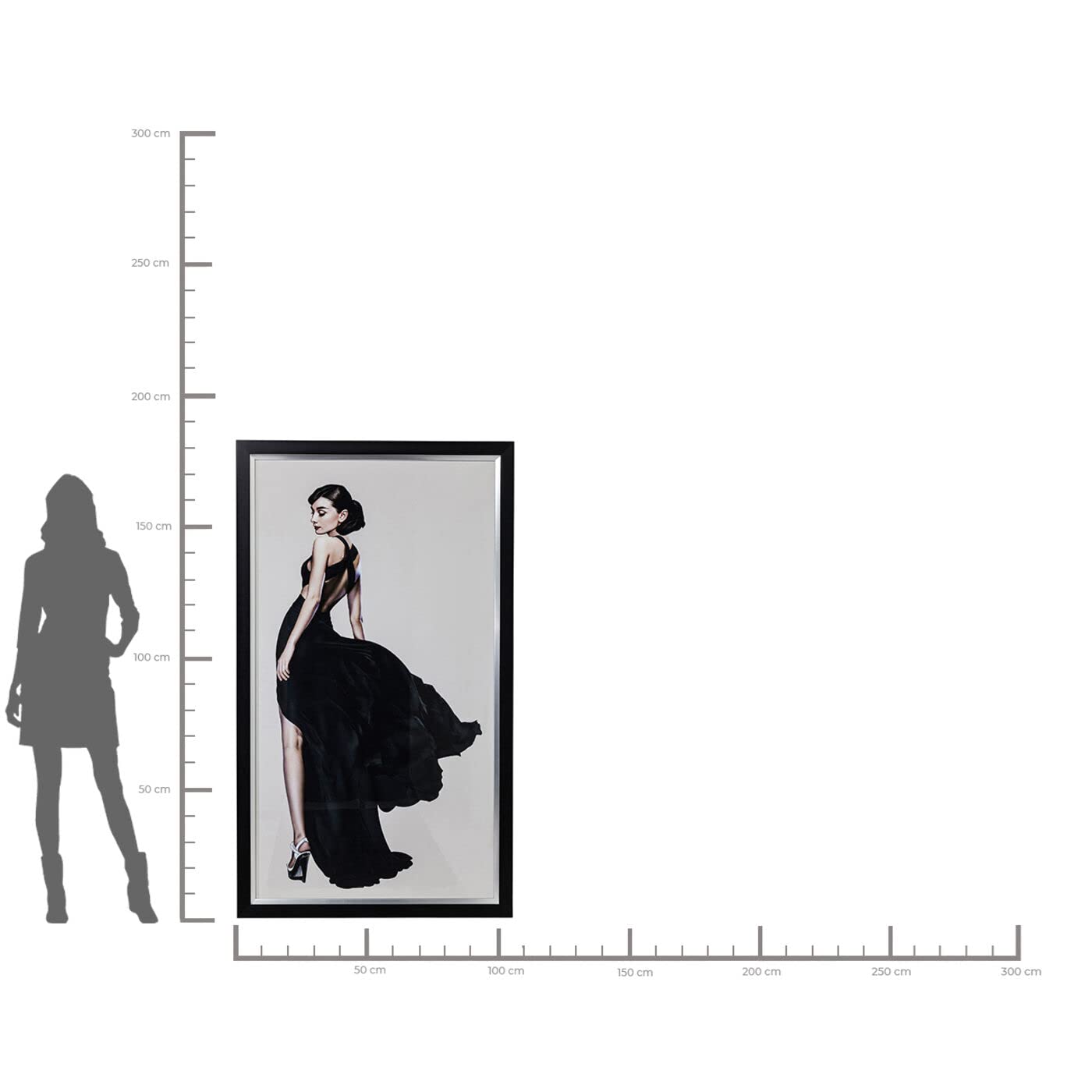 kare-design-bild-frame-diva-audrey-hepburn-schwarz-gerahmt-172x108-cm image 4
