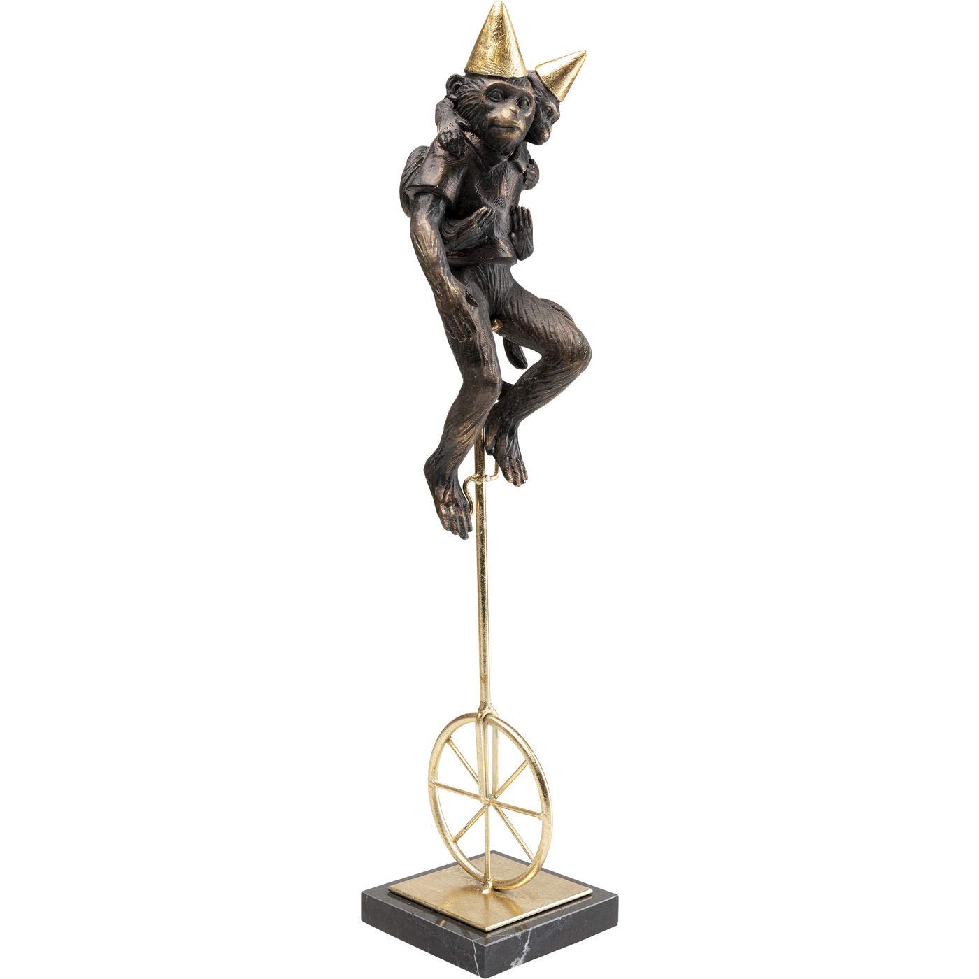 kare-design-dekofigur-affen-zirkus-paar-auf-einrad-mit-marmorsockel image 4