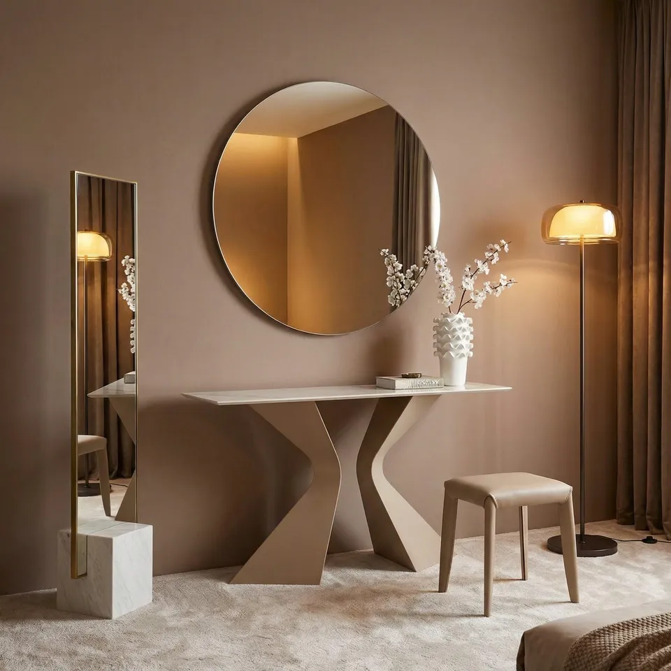kare-design-wandspiegel-starlet-greige-100-cm-runder-dekospiegel-mit-stahlrahmen image 1