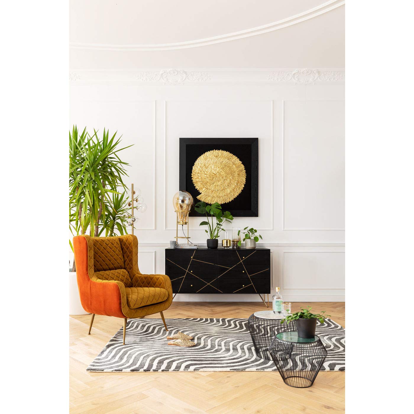 kare-design-deko-rahmen-golden-snail-gold-3d-bild-120x120x5-cm image 3