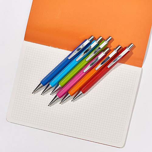 cedon-kugelschreiber-orange-aluminium-sechskant-schwarz-schreibend image 3