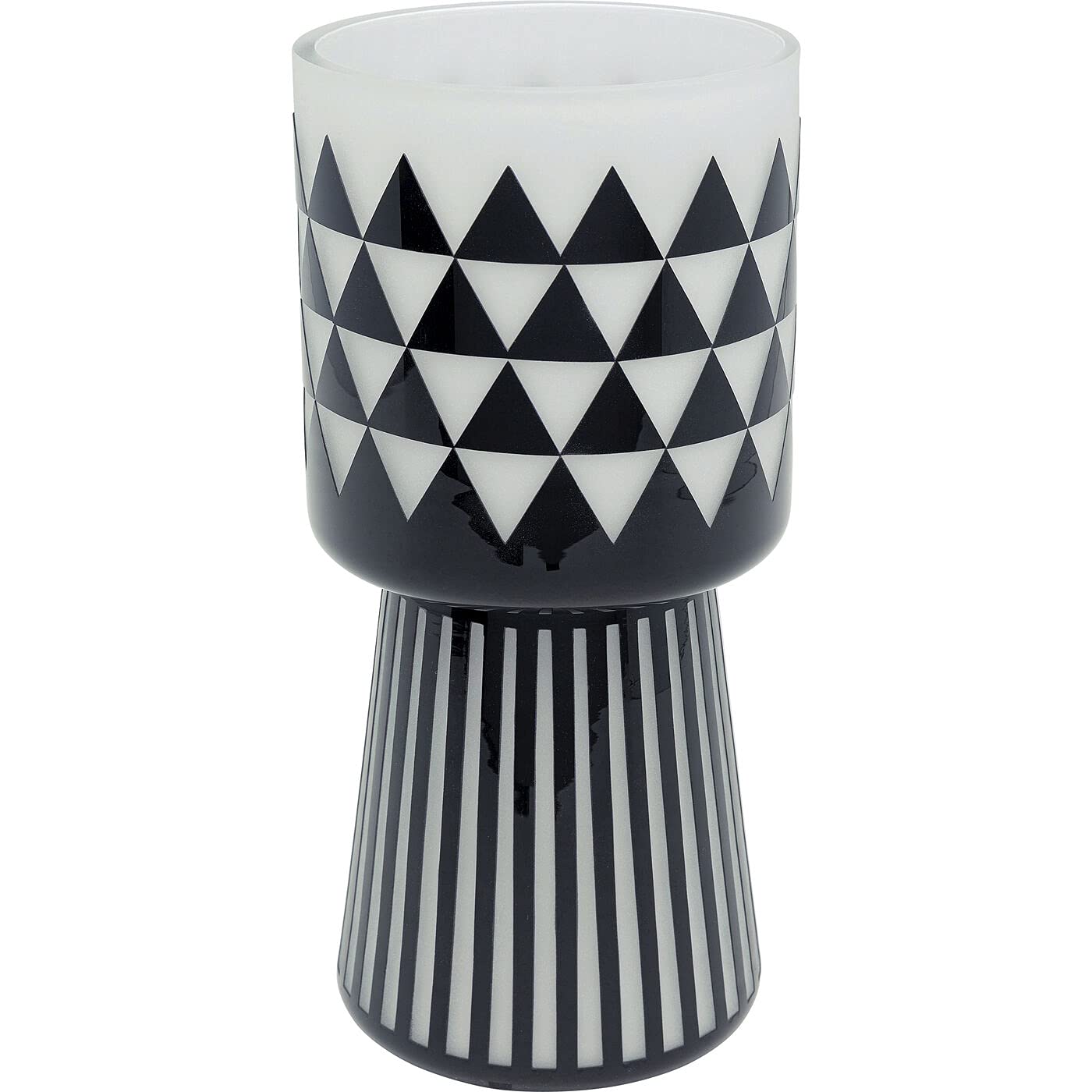 kare-design-vase-brillar-blumenvase-31-cm-schwarz-wei-glas image 1