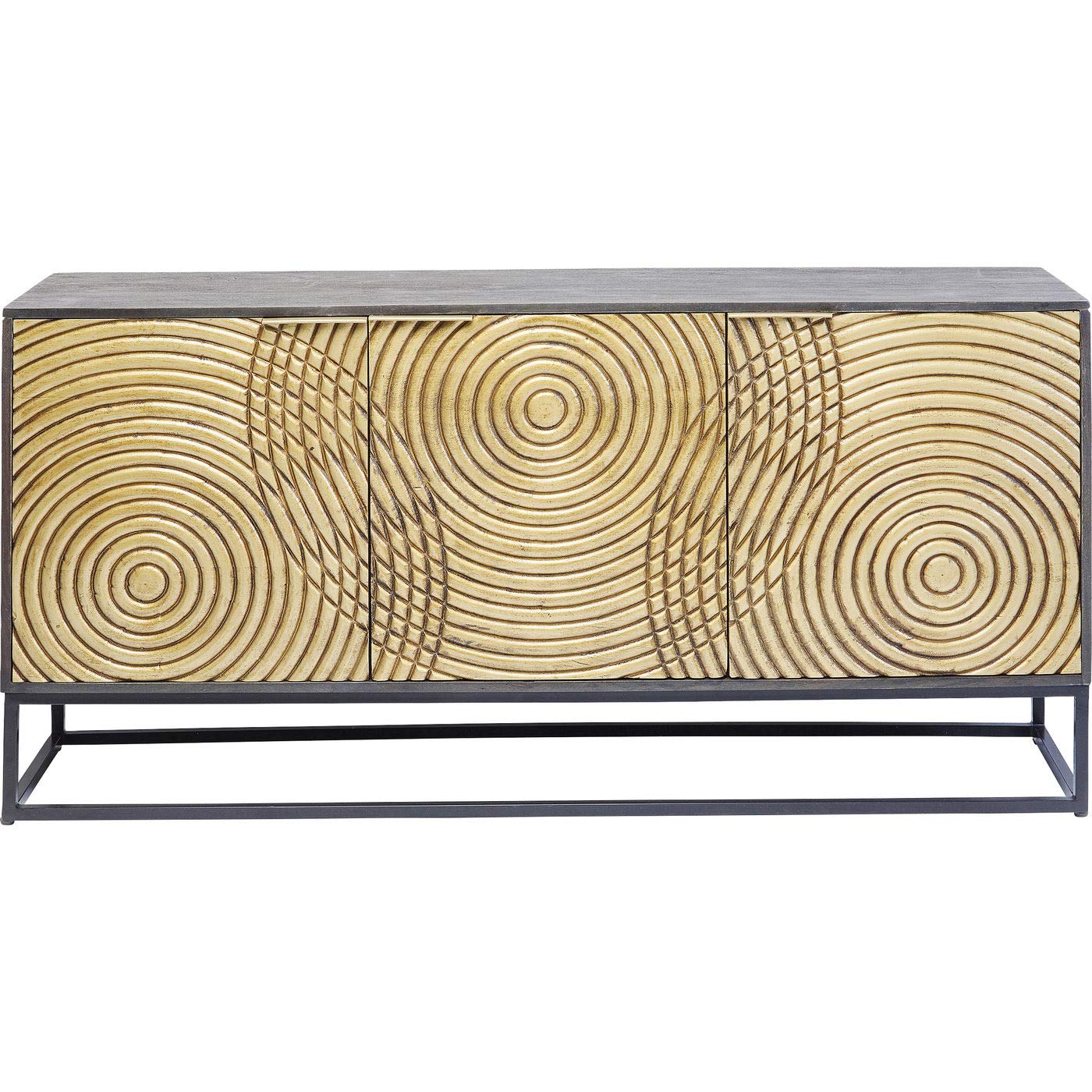 kare-design-sideboard-circulo-gold-massivholz-sideboard-80x160x40-cm image 1