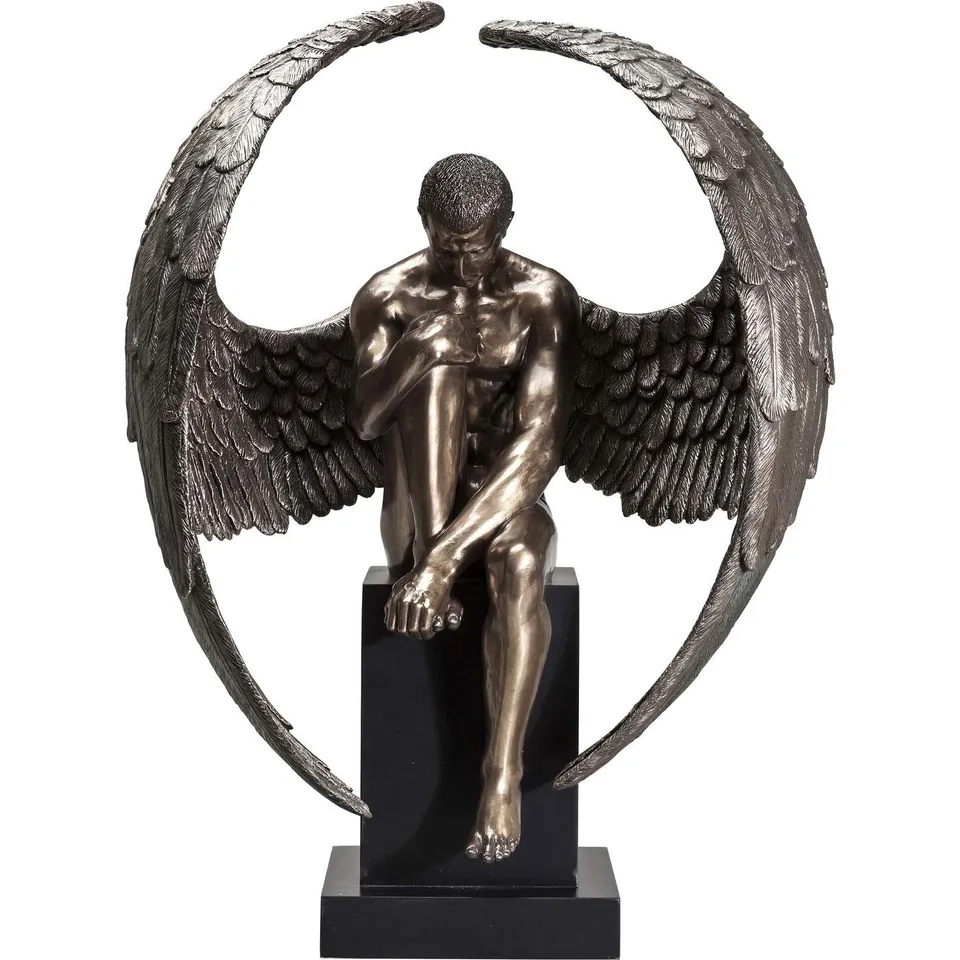 kare-design-nude-sad-angel-dekofigur-sitzender-engel-braun-63x48x32-cm image 1