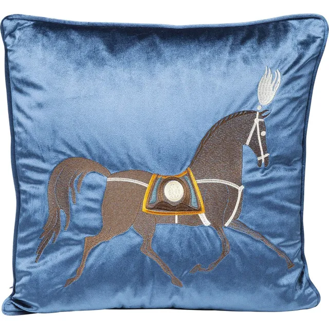 kare-design-kissen-pferd-blau-samtoptik-mit-f-llung image 1