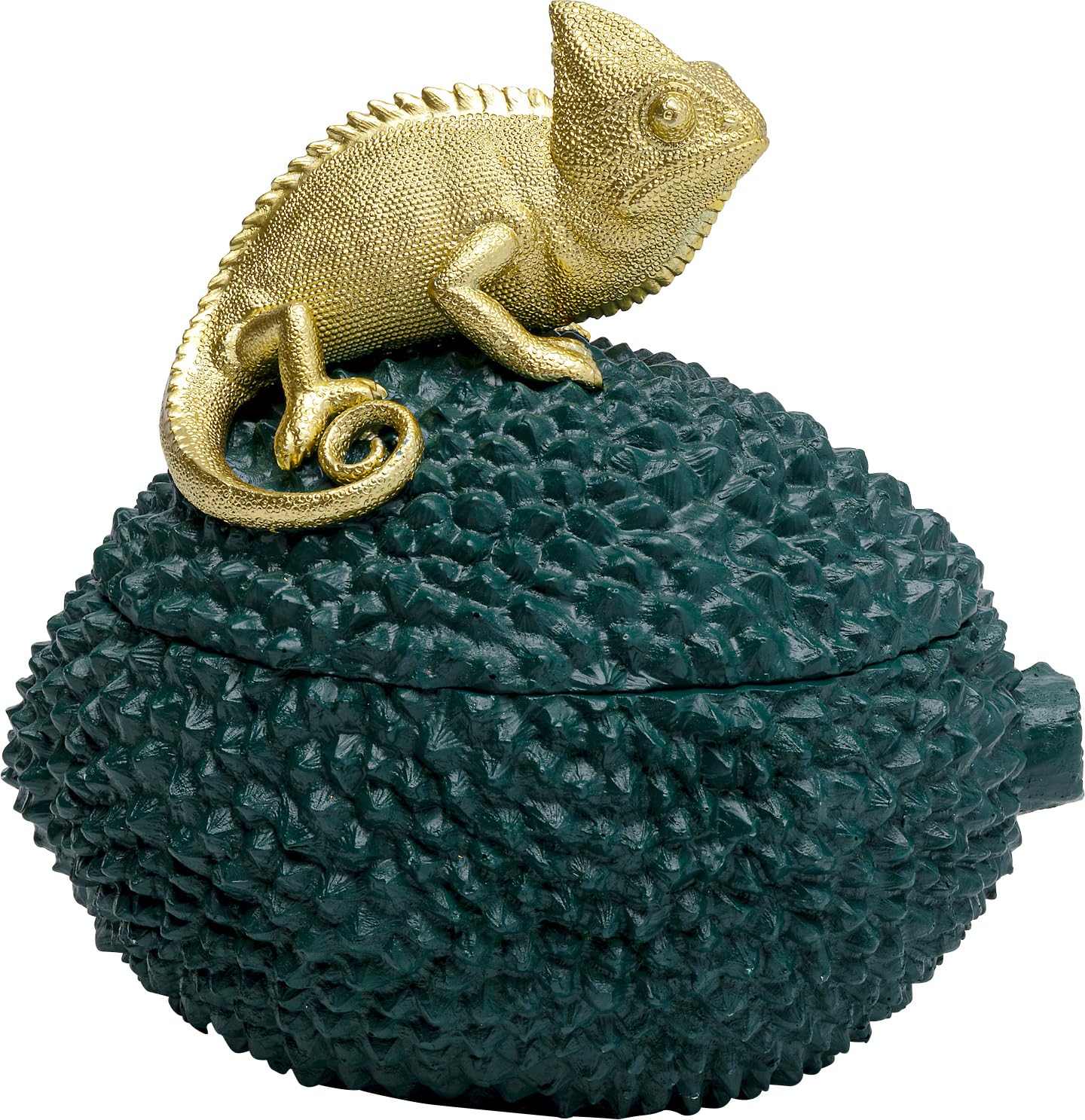 kare-design-deko-dose-chameleon-gold-petrol-20x20x16-cm-aufbewahrungsdose image 1