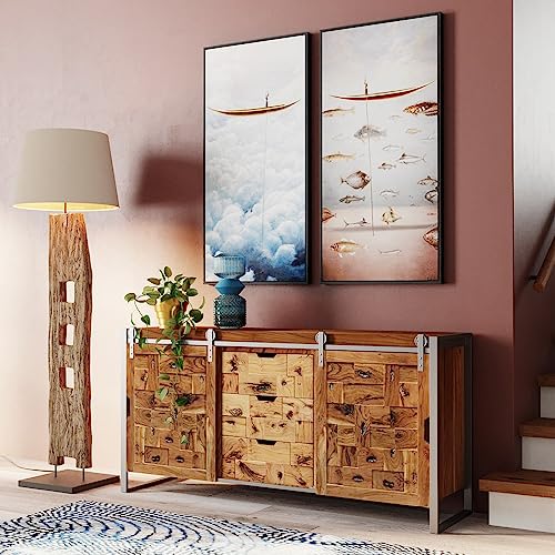 kare-design-leinwandbild-cloud-boat-120x60-cm-mehrfarbig-mit-massivholzrahmen image 8
