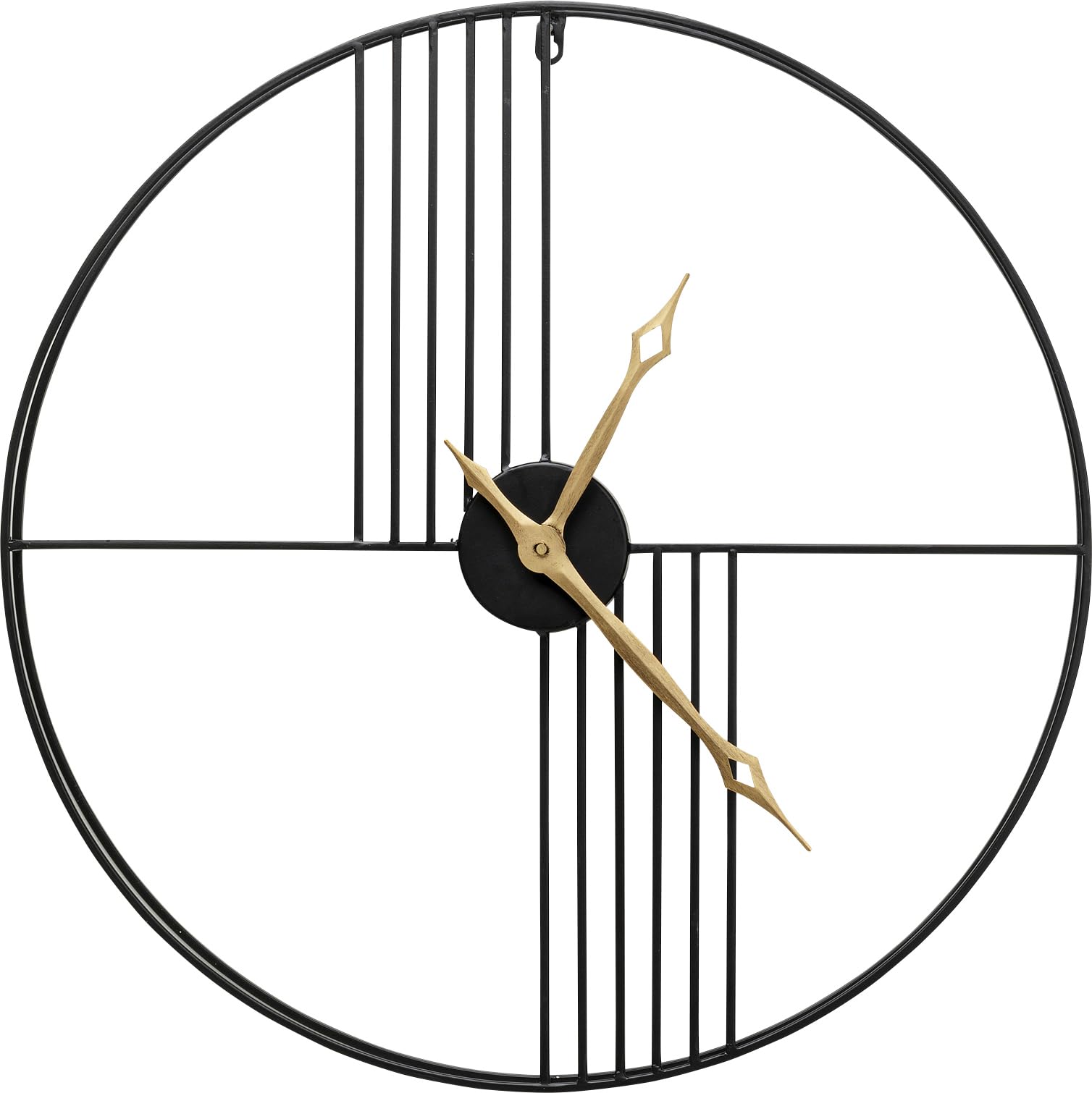 kare-design-wanduhr-strings-schwarz-gold-60cm-quarz image 1