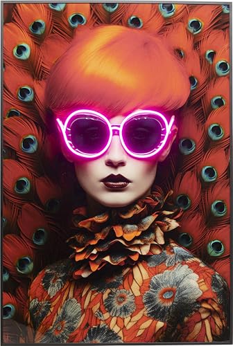 kare-design-led-wandbild-fancy-red-lady-rot-75x55-cm-gerahmt image 7