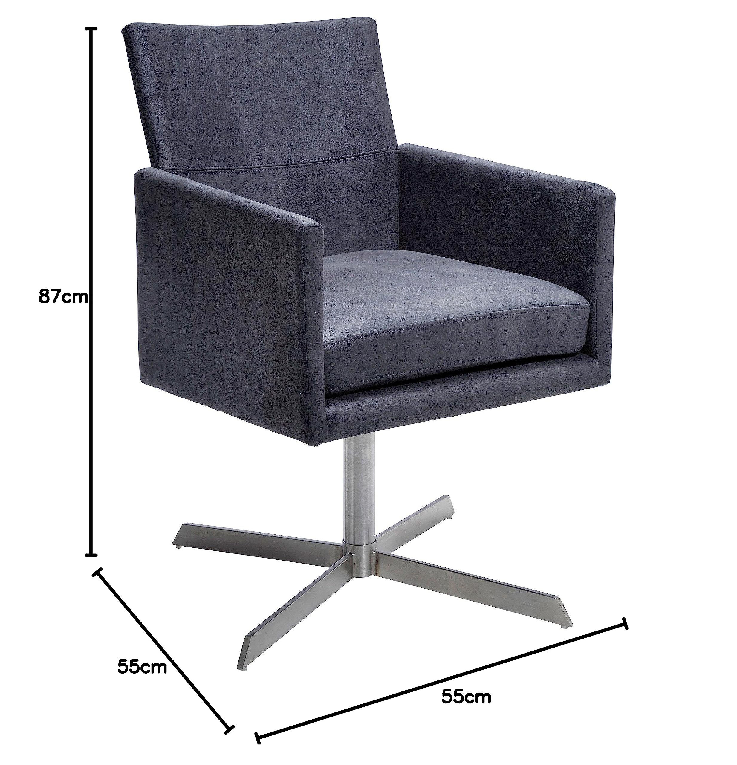 kare-design-stuhl-dialog-drehstuhl-grau-polster-drehstuhl-velour-optik-edelstahl image 8