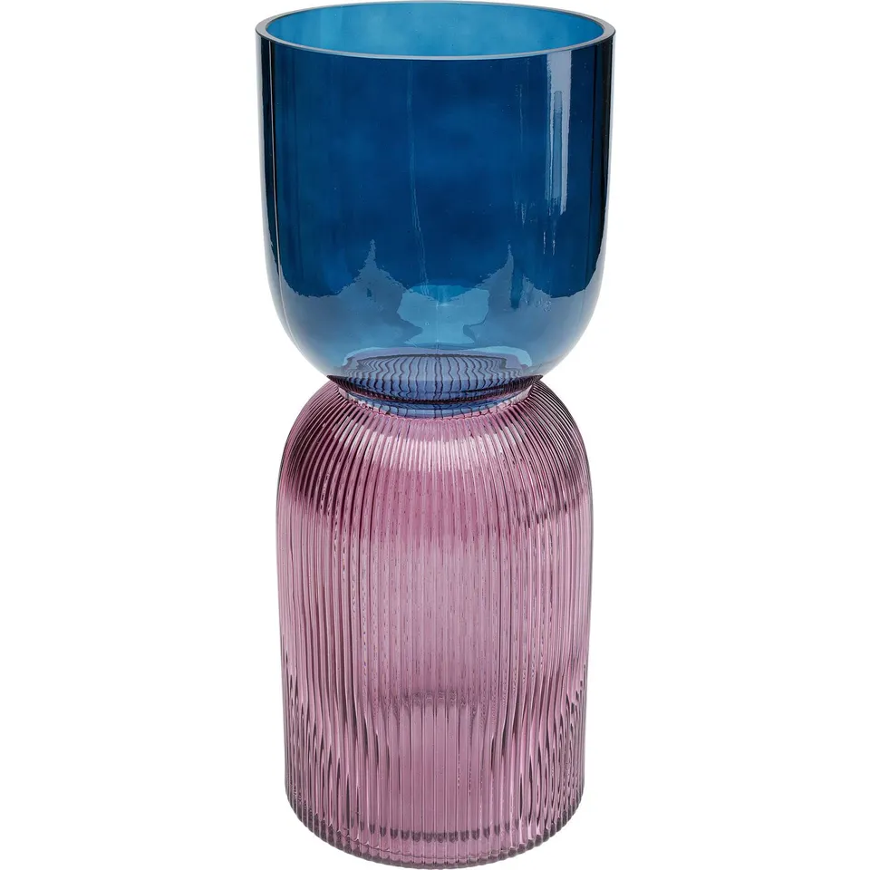 kare-design-vase-marvelous-duo-blau-lila-40-cm-handgefertigte-glasvase image 1