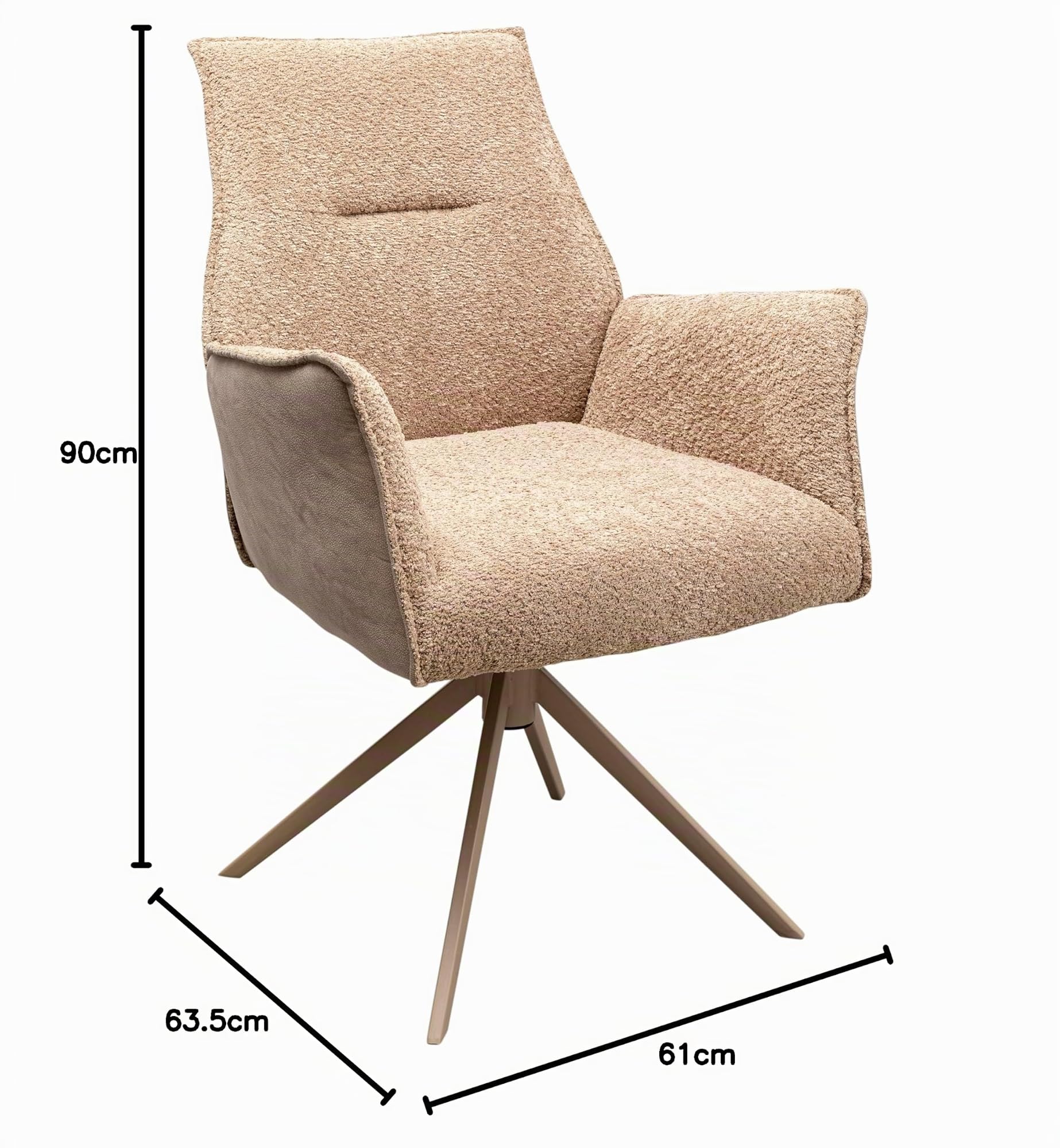 kare-design-drehstuhl-liverpool-beige-90x64x61-cm-drehbarer-polsterstuhl-esszimm image 3