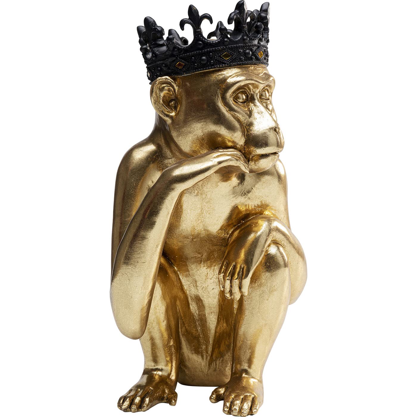 kare-design-deko-figur-king-lui-gold-affe-tierfigur-35-cm-polyresin-gold-schwarz image 3