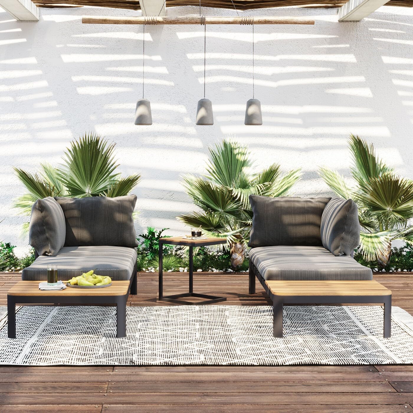 kare-design-recamiere-happy-day-links-braun-schwarz-outdoor-63x166x66-cm image 2