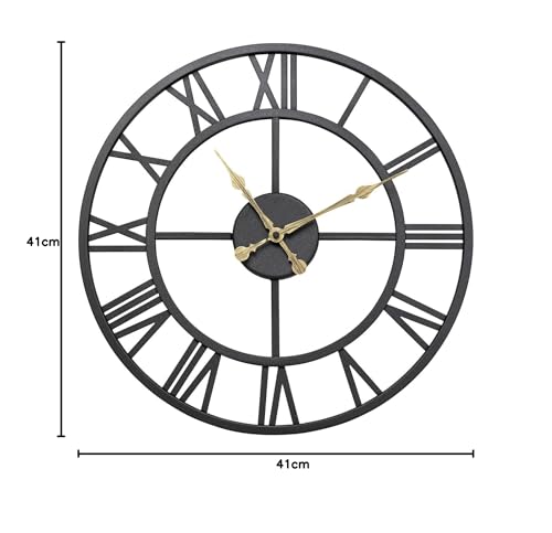 kare-design-wanduhr-roman-schwarz-41-cm-metall image 8