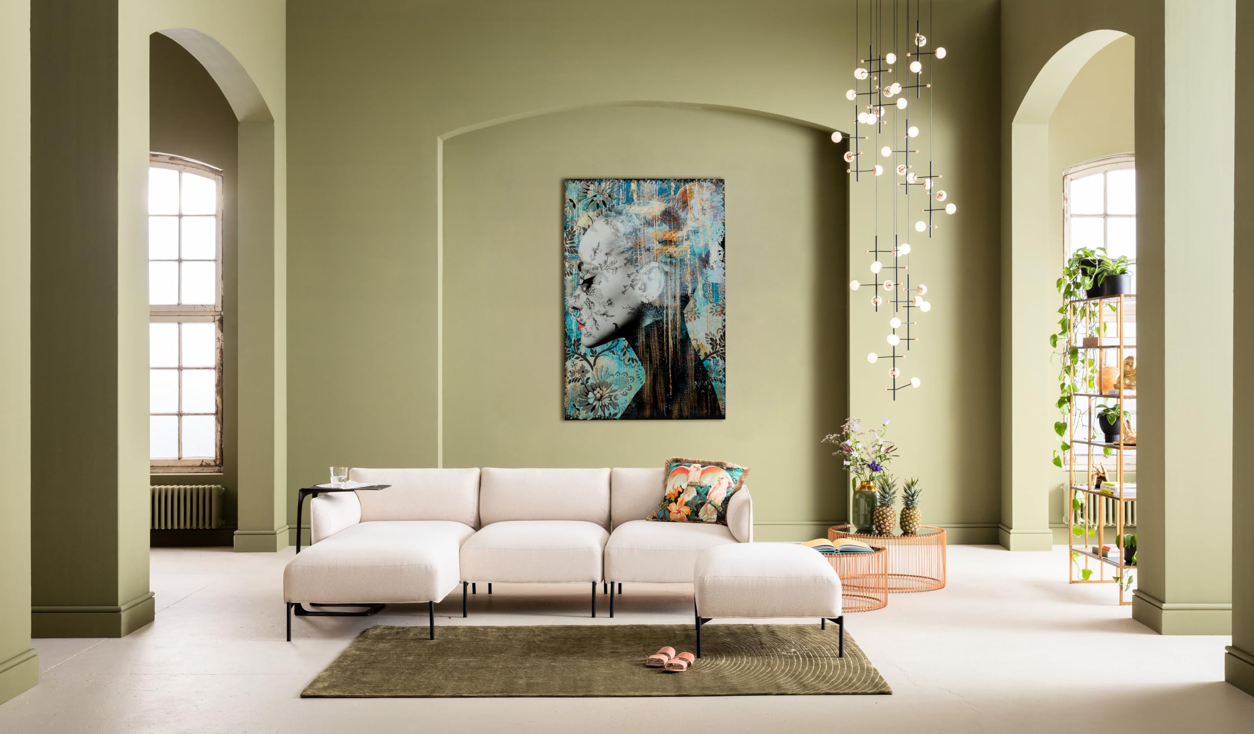 kare-design-glasbild-lady-flower-blau-schwarz-150x100-cm-rahmenlos image 6
