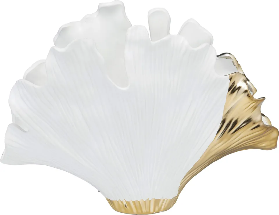 kare-design-vase-gingko-elegance-wei-gold-32x45x15cm-steinzeug image 1